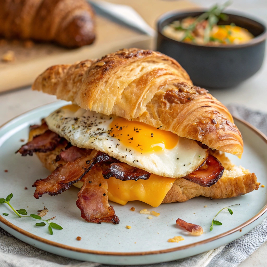 bacon and cheese croissant