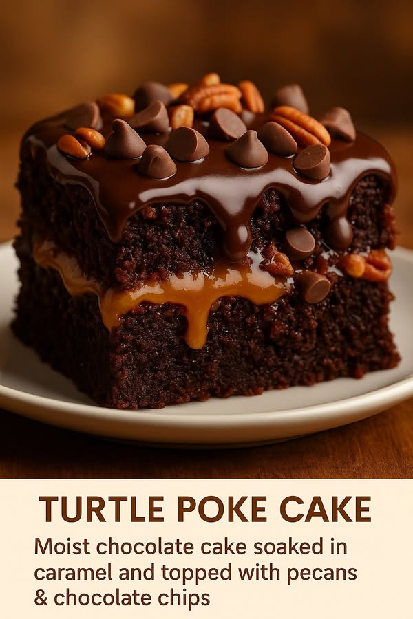 Turtle Poke Cake