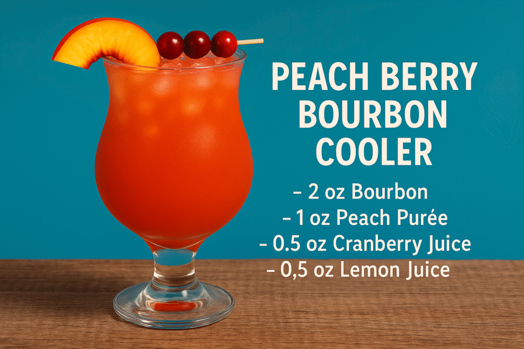 peach berry bourbon cooler