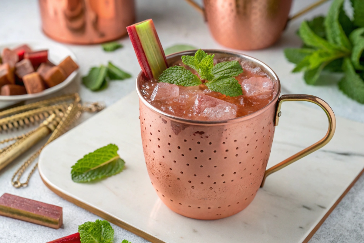 Rhubarb Moscow Mule Mocktail