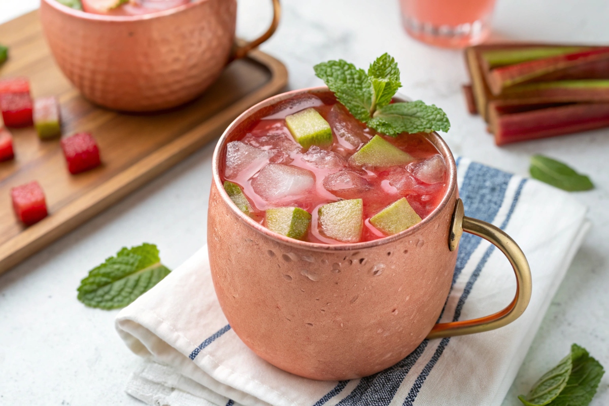 Rhubarb Moscow Mule Mocktail