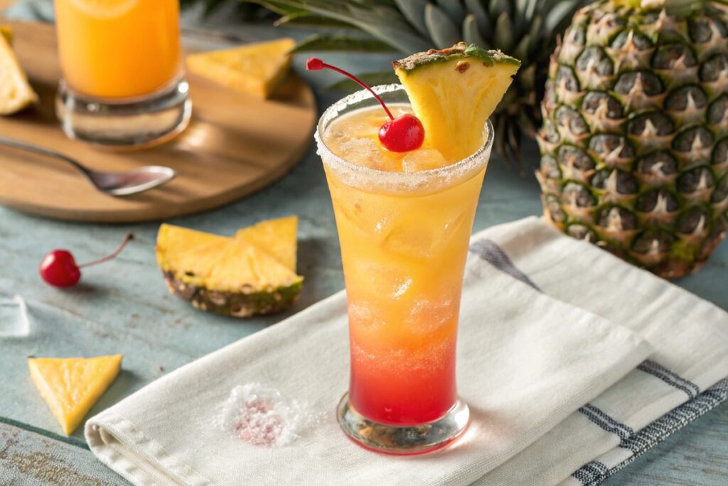 Sunrise Pineapple Fizz Cocktail