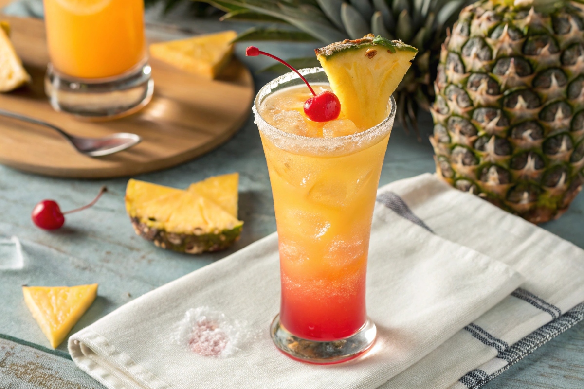Sunrise Pineapple Fizz Cocktail