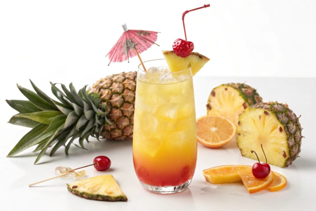 Sunrise Pineapple Fizz Cocktail